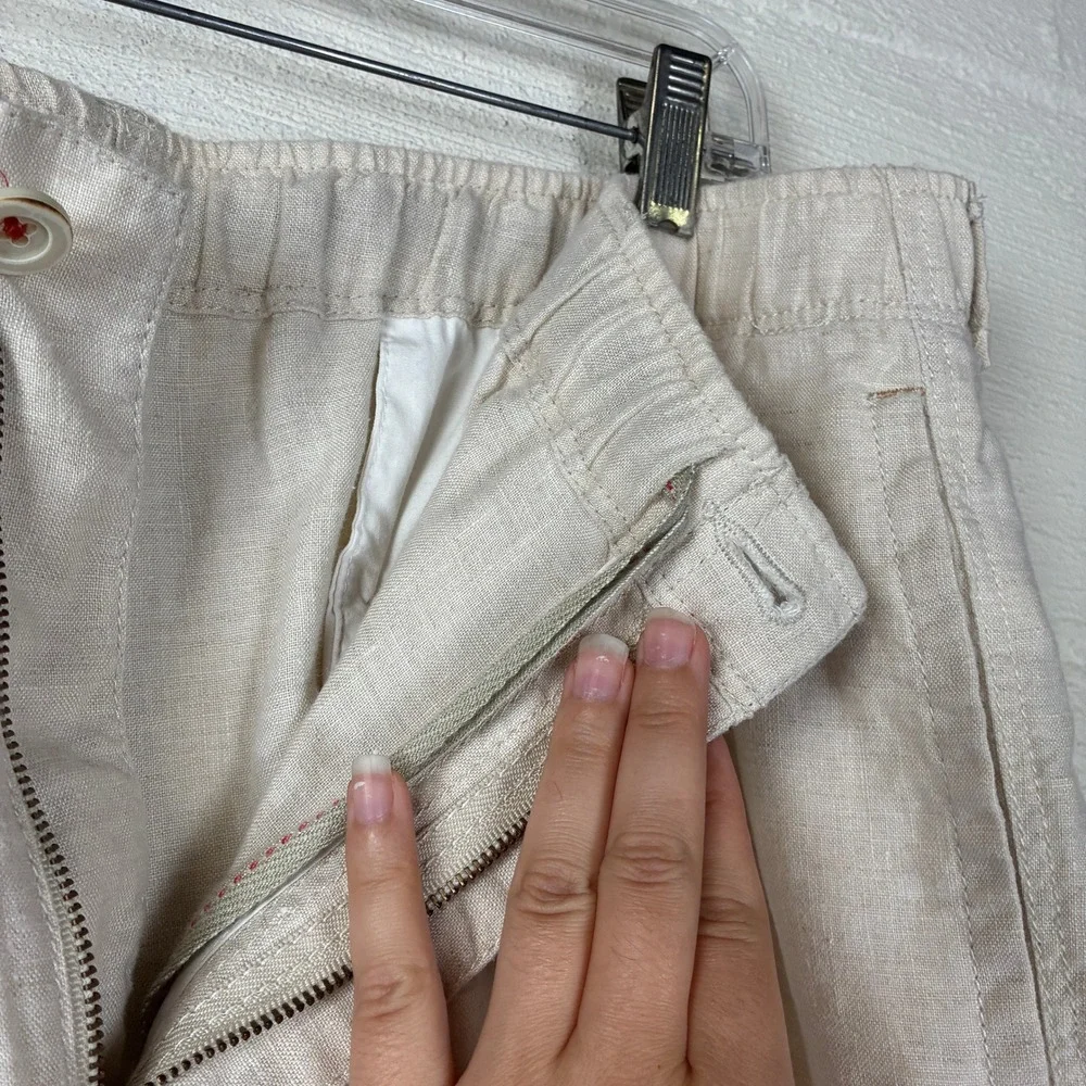Tommy Bahama Relax Mens Linen Straight Leg Pants Size XL Beige Summer Vacation